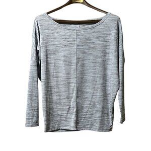 Athleta Flow Top Essence Spacedye Size Small Shirt Gray Athleisure Womens Preppy